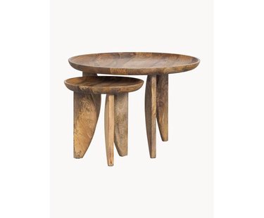 Bijzettafels Ella van mangohout, set van 2