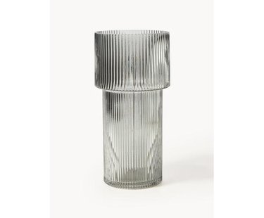 Glazen vaas Lija met geribbeld oppervlak, H 30 cm