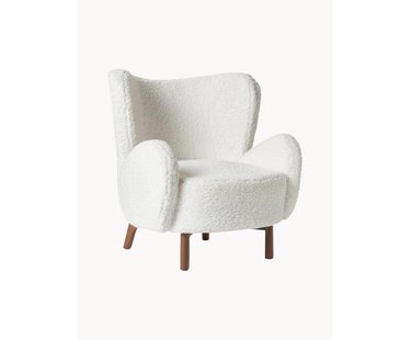 Witte teddy fauteuil Kalia
