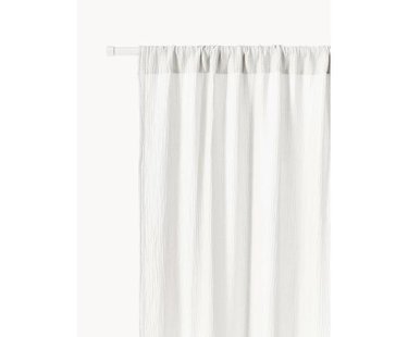 Semi-transparant mousseline gordijn Malvina met tunnelzoom, 2 stuks