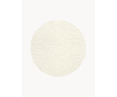 Rond wollen vloerkleed Aaron, handgetuft