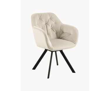 Draaibare fluwelen armstoel Lucie