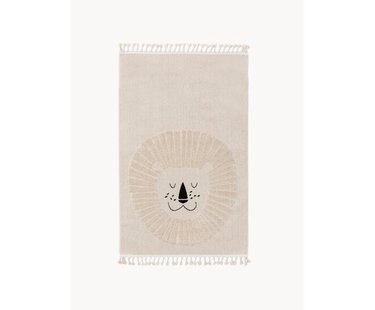 Kindervloerkleed Momo met kwastjes en hoog-laag effect