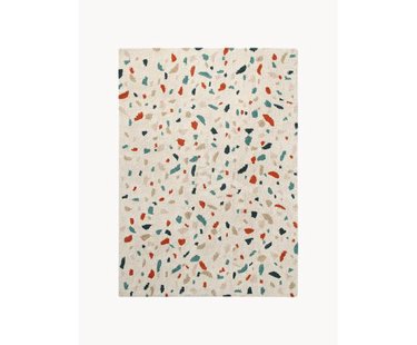 Handgeweven kindervloerkleed Terrazzo, wasbaar