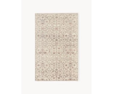 Handgeweven laagpolig vloerkleed Rosalie met ornamenten