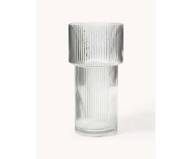 Glazen vaas Lija met geribbeld oppervlak, H 30 cm