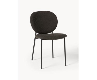 Boucl&eacute; gestoffeerde stoelen Ulrica, 2 stuks