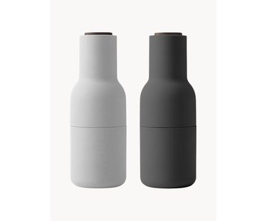 Zout- en pepermolen Bottle Grinder met walnootdeksel, 2-delig