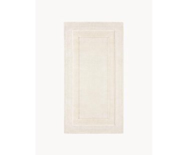 Handgeweven katoenen vloerkleed Dania met hoog-laag structuur