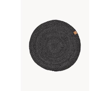 Ronde placemats Ash van jute, 4 stuks
