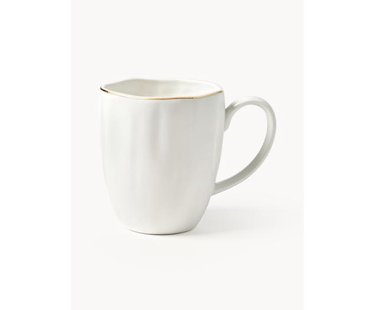 Porseleinen mokken Sali met reli&euml;f, 2 stuks