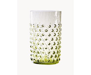 Mondgeblazen waterglazen Hobnail, 6 stuks