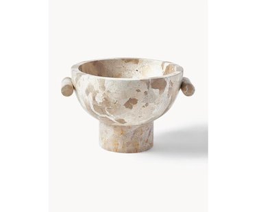 Decoratieve schaal Fossil van marmer, H 15 cm