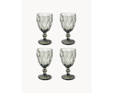 Wijnglazen Colorado met structuurpatroon, 4 stuks