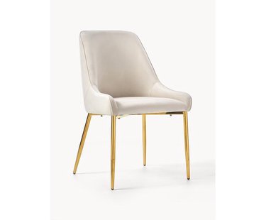 Fluwelen stoel Ava met gouden poten