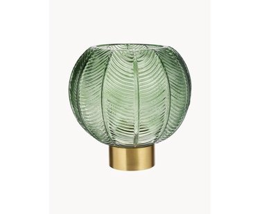 Bolvormige vaas Mickey met goudkleurige voetstuk, H 21 cm