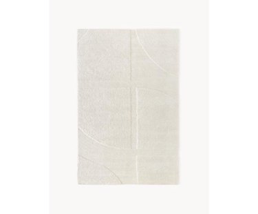 Pluizig hoogpolig vloerkleed Jade met een verhoogde hoog-laag structuur