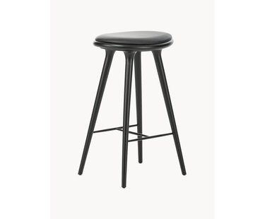 Barkruk High Stool van beukenhout en leer