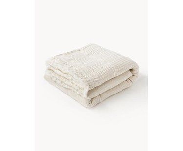 Katoenen bedsprei Kailani met franjes