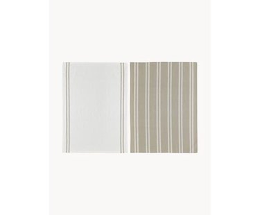 Gestreepte katoenen theedoeken Soft Tools, set van 2