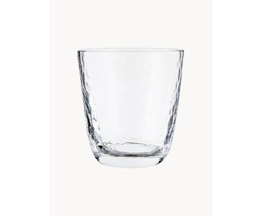 Mondgeblazen waterglazen Hammered, 4 stuks