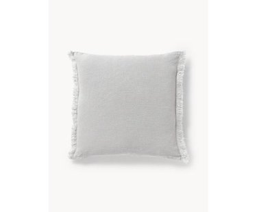 Linnen kussenhoes Luana met franjes