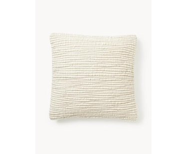 Geborduurde wollenkussenhoes Jaira