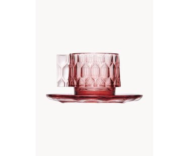 Koffiekopjes met schoteltjes Jellies met structuurpatroon, 4 stuks