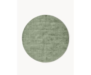 Rond handgeweven viscose vloerkleed Jane