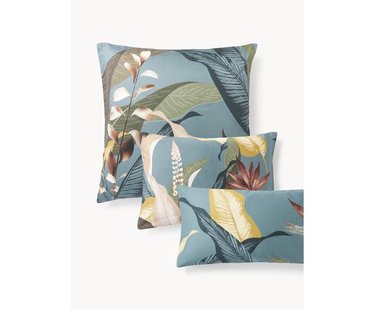 Katoensatijnen kussenhoes Flora