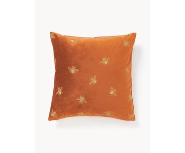 Geborduurde fluwelen kussenhoes Nora