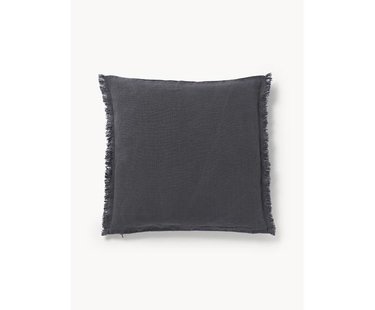 Linnen kussenhoes Luana met franjes