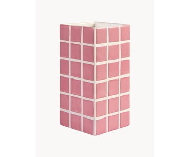 Design vaas Tile met tegellook, H 21 cm