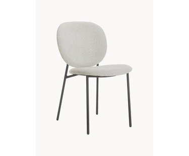 Boucl&eacute; gestoffeerde stoelen Ulrica, 2 stuks