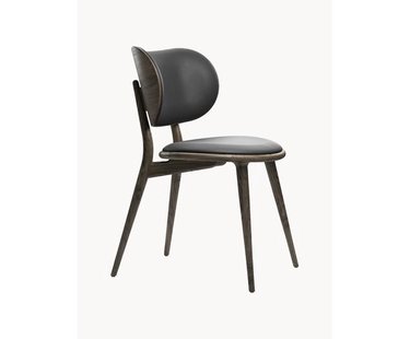 Leren stoel Rocker met houten poten, handgemaakt