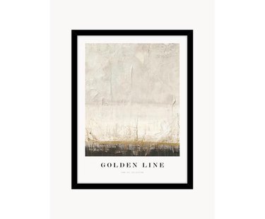 Ingelijste digitale print Golden Line