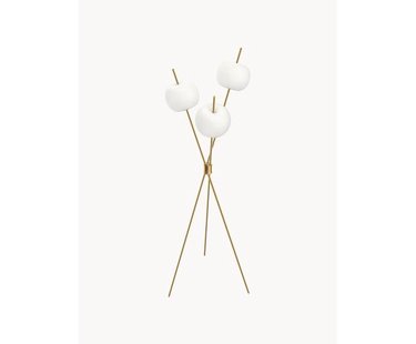 Dimbare tripod vloerlamp Kushi, mondgeblazen