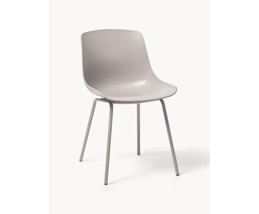 Kunststoffen stoelen Dave met metalen poten, 2 stuks