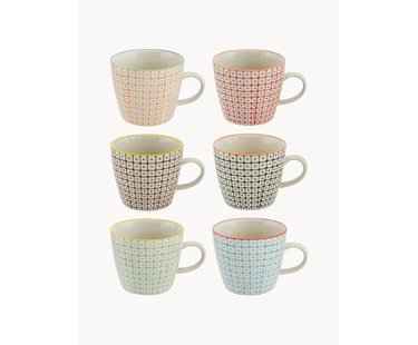 Mokken Carla met klein patroon, 6-delig