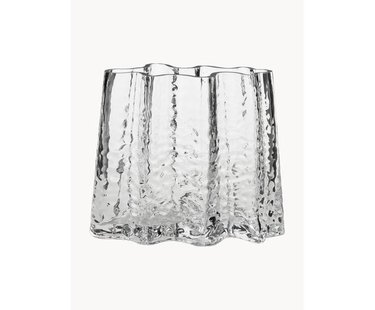 Mondgeblazen glazen vaas Gry met gestructureerde oppervlak, H 19 cm