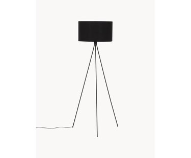 Tripod vloerlamp Cella met stoffen lampenkap