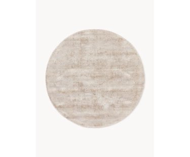 Rond handgeweven viscose vloerkleed Jane