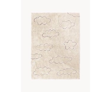 Handgeweven kindervloerkleed Clouds met hoog-laag effect, wasbaar