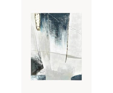 Handgeschilderde canvasdoek Golden Blue I