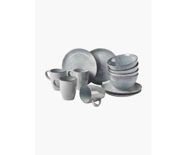 Handgemaakte ontbijtset Nordic Sea, 4 personen (12-delig)