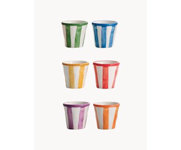 Handgemaakte espressokopjes Righe, 6-delig