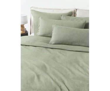 Flanellen dekbedovertrek Wanda met visgraatpatroon