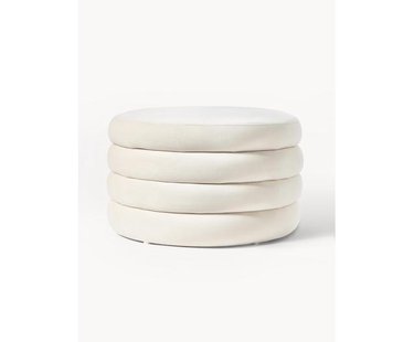 XL fluwelen poef Alto met opbergruimte