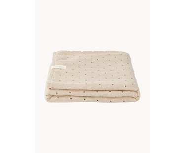 Handgebreide baby deken Biscuit