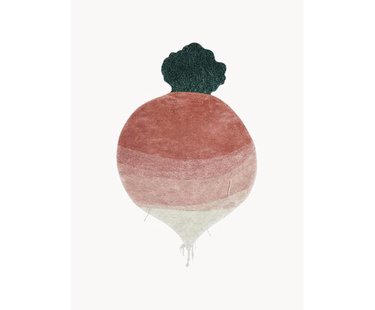 Handgeweven kindervloerkleed Ramona the Radish, wasbaar